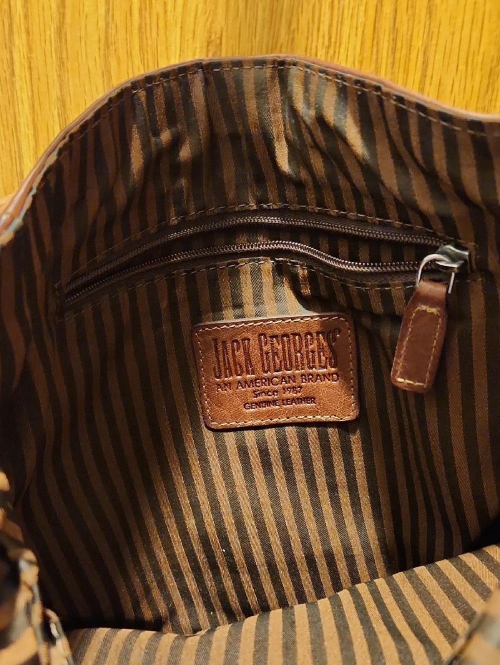 Jack Georges Dark Brown Leather Messenger Bag with Adjustable Strap